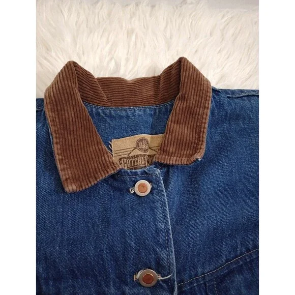 Vgt Gotcha Covered Lod Cowboy Western Back House Print Jacket Denim Retro Sz L - Picture 7 of 10